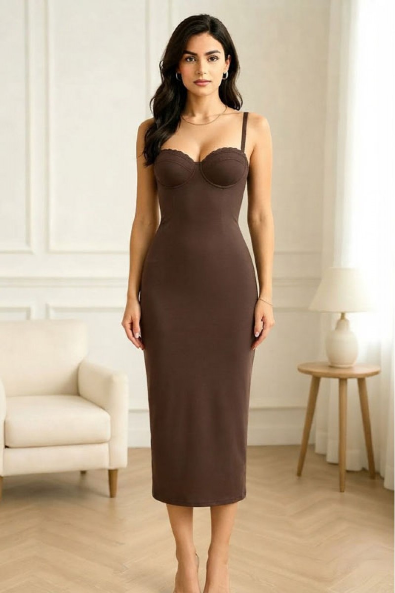 Рокля "Mocha Elegance"